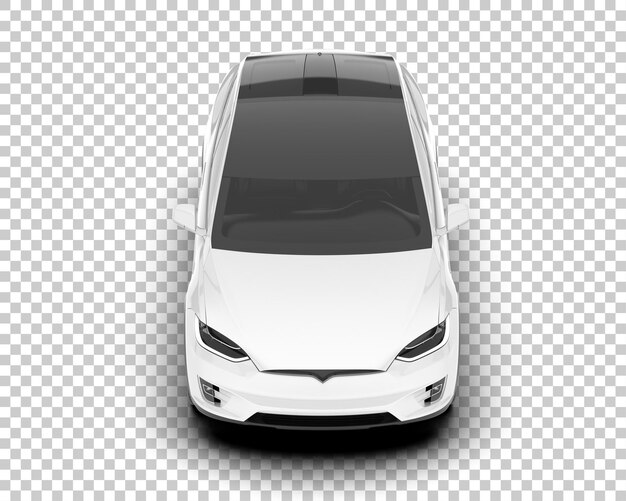 Auto cittadina bianca su sfondo trasparente illustrazione di rendering 3D