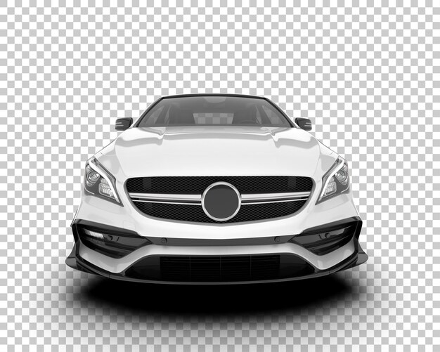 Auto cittadina bianca su sfondo trasparente illustrazione di rendering 3D