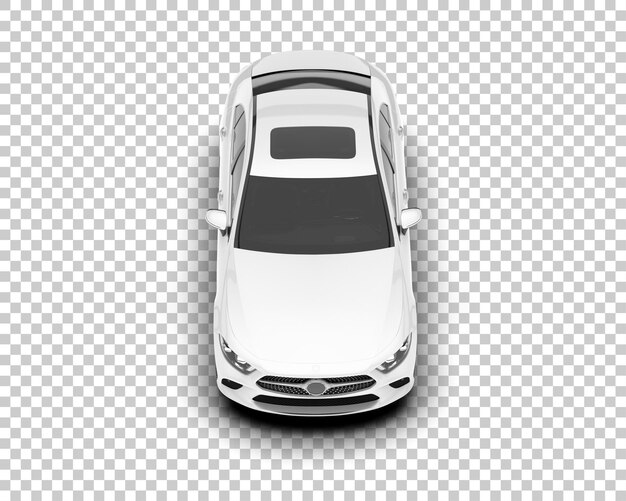 Auto cittadina bianca su sfondo trasparente illustrazione di rendering 3D