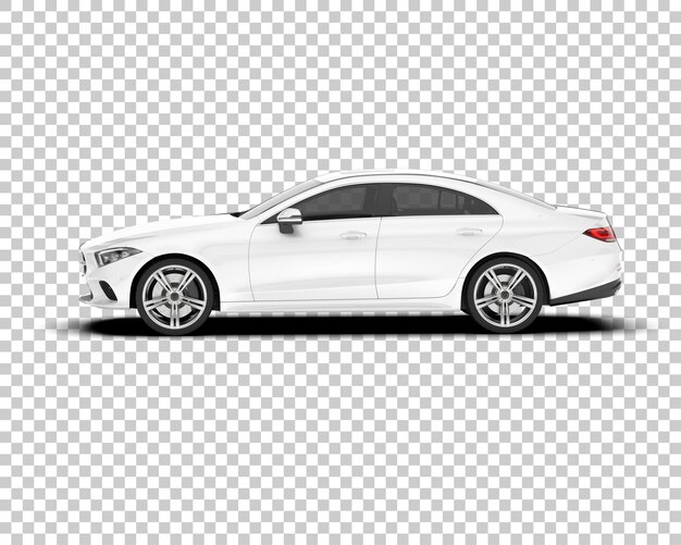 Auto cittadina bianca su sfondo trasparente illustrazione di rendering 3D