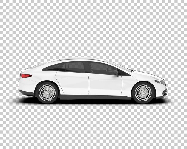 Auto cittadina bianca su sfondo trasparente illustrazione di rendering 3D