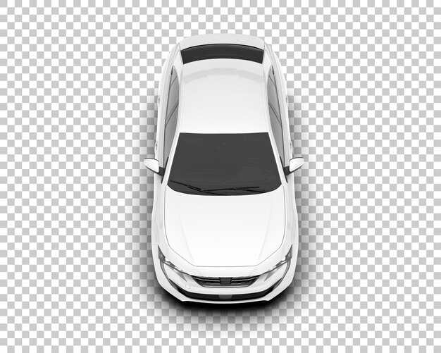 Auto cittadina bianca su sfondo trasparente illustrazione di rendering 3D