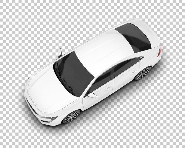Auto cittadina bianca su sfondo trasparente illustrazione di rendering 3D