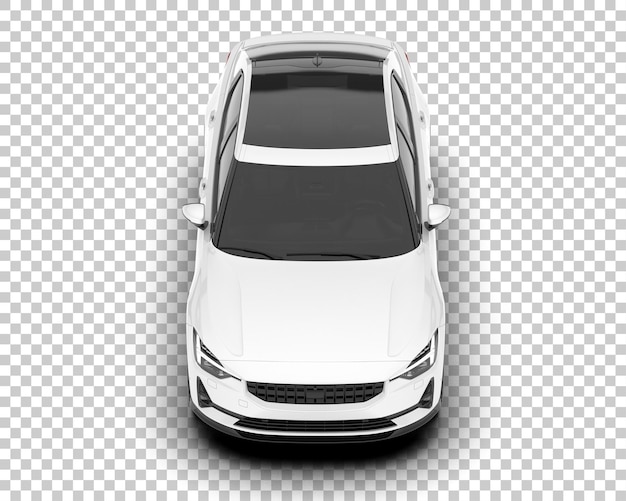 Auto cittadina bianca su sfondo trasparente illustrazione di rendering 3D