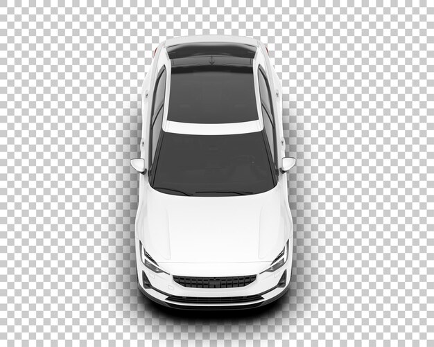 Auto cittadina bianca su sfondo trasparente illustrazione di rendering 3D