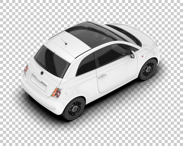 Auto de la ciudad blanco sobre un fondo transparente Ilustración de renderización 3D
