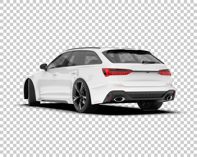 Auto de la ciudad blanco sobre un fondo transparente Ilustración de renderización 3D