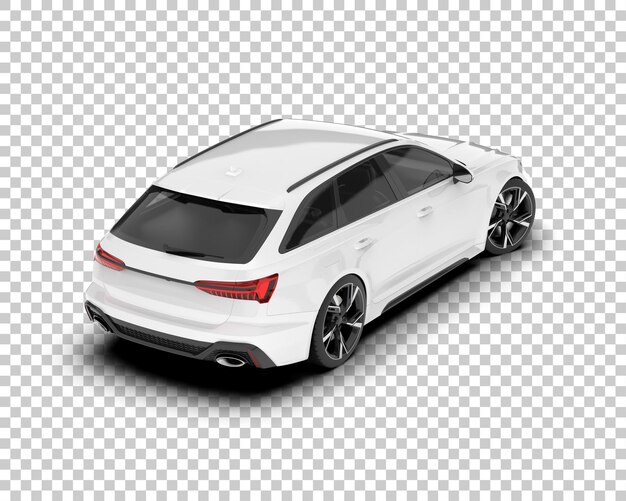 Auto de la ciudad blanco sobre un fondo transparente Ilustración de renderización 3D