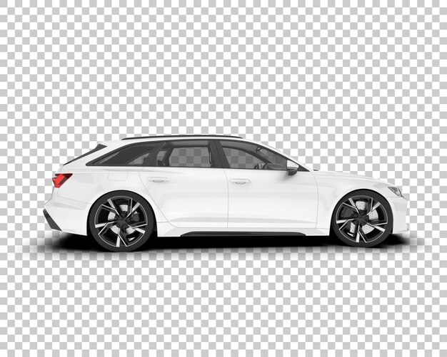 Auto de la ciudad blanco sobre un fondo transparente Ilustración de renderización 3D