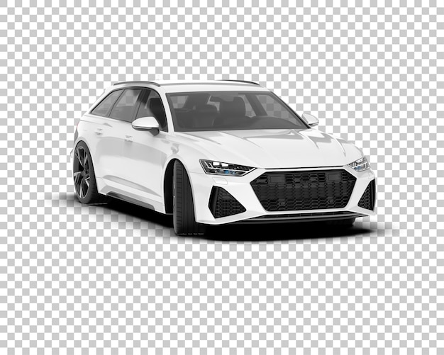 Auto de la ciudad blanco sobre un fondo transparente Ilustración de renderización 3D