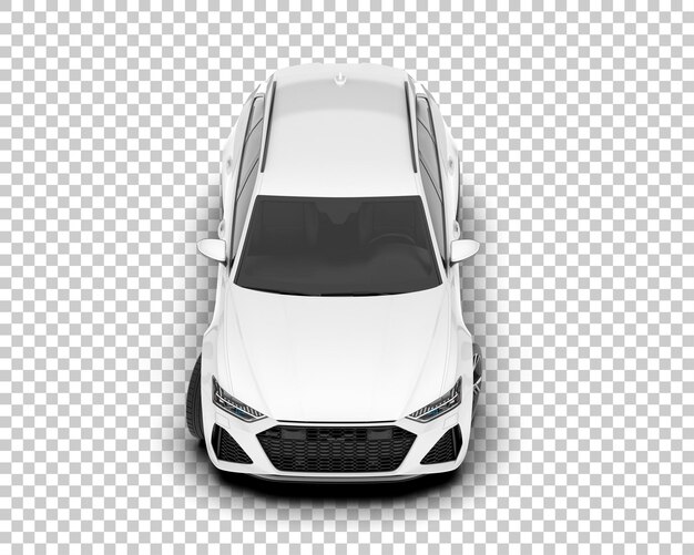 Auto de la ciudad blanco sobre un fondo transparente Ilustración de renderización 3D