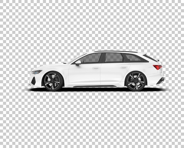 Auto de la ciudad blanco sobre un fondo transparente Ilustración de renderización 3D