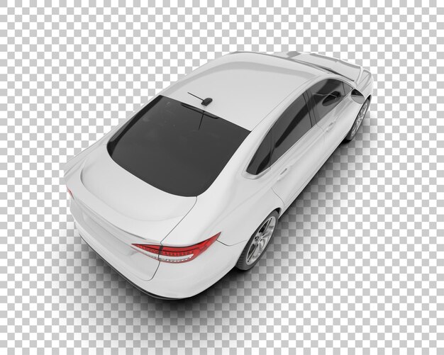 Auto de la ciudad blanco sobre un fondo transparente Ilustración de renderización 3D