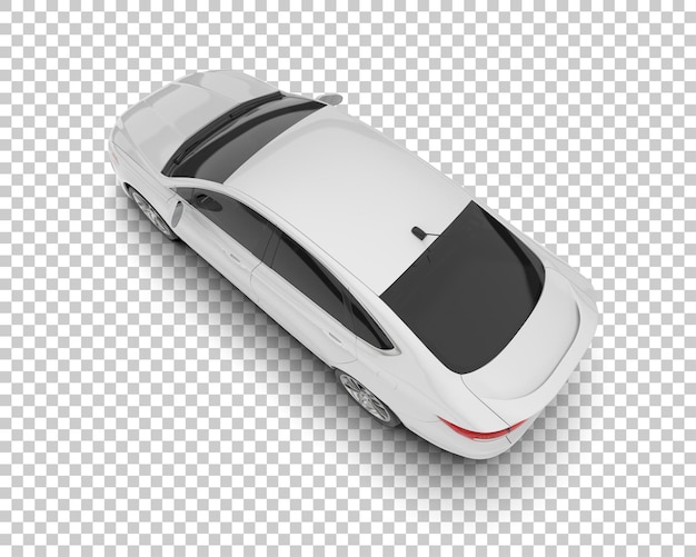 Auto de la ciudad blanco sobre un fondo transparente Ilustración de renderización 3D