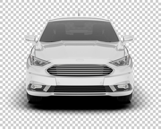 Auto de la ciudad blanco sobre un fondo transparente Ilustración de renderización 3D