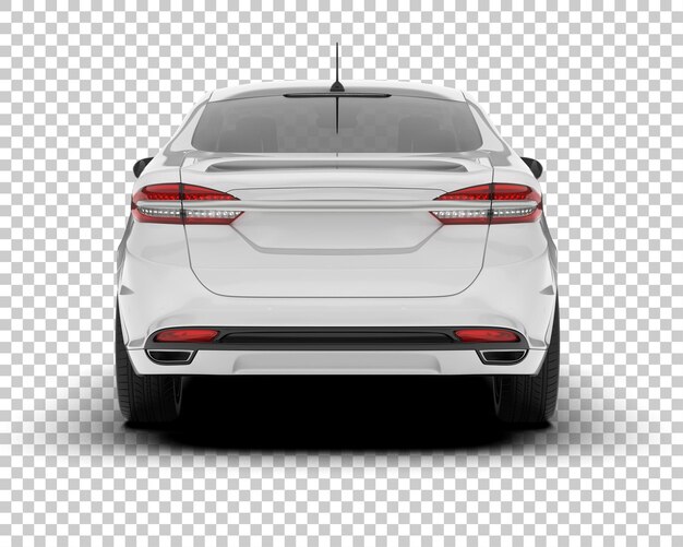Auto de la ciudad blanco sobre un fondo transparente Ilustración de renderización 3D