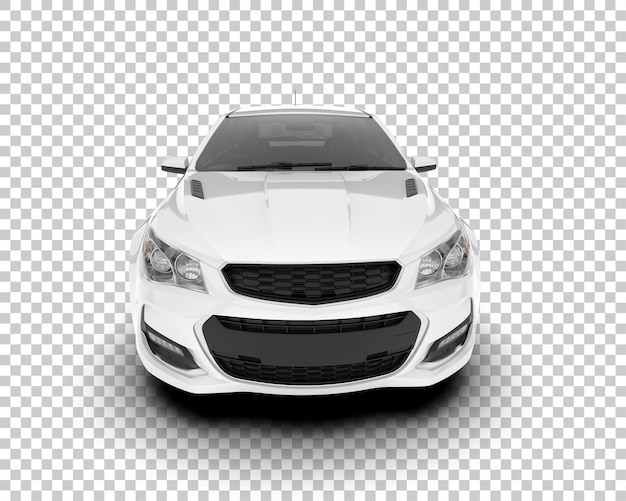 Auto de la ciudad blanco sobre un fondo transparente Ilustración de renderización 3D