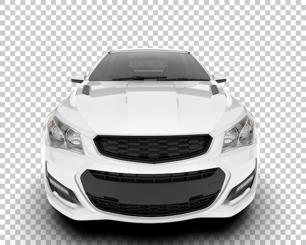 Auto de la ciudad blanco sobre un fondo transparente Ilustración de renderización 3D