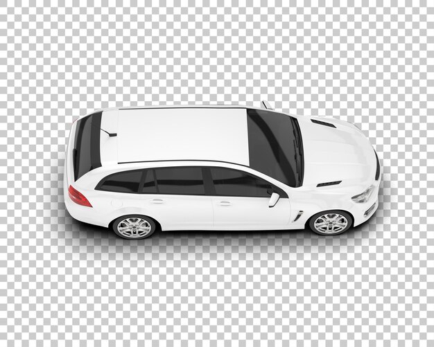 Auto de la ciudad blanco sobre un fondo transparente Ilustración de renderización 3D