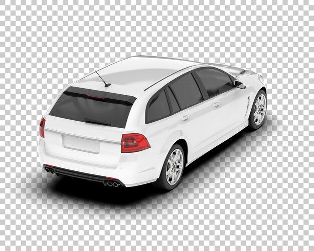 Auto de la ciudad blanco sobre un fondo transparente Ilustración de renderización 3D
