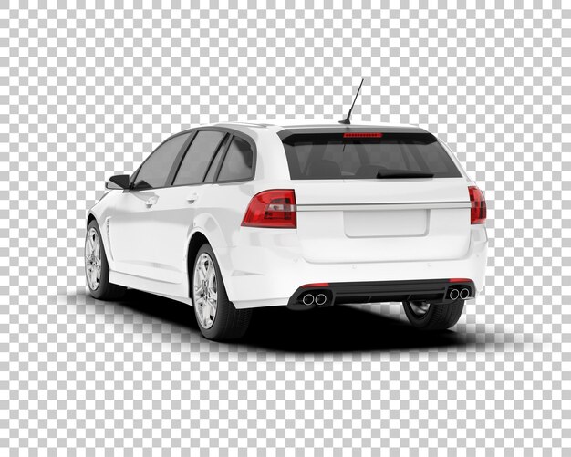 Auto de la ciudad blanco sobre un fondo transparente Ilustración de renderización 3D