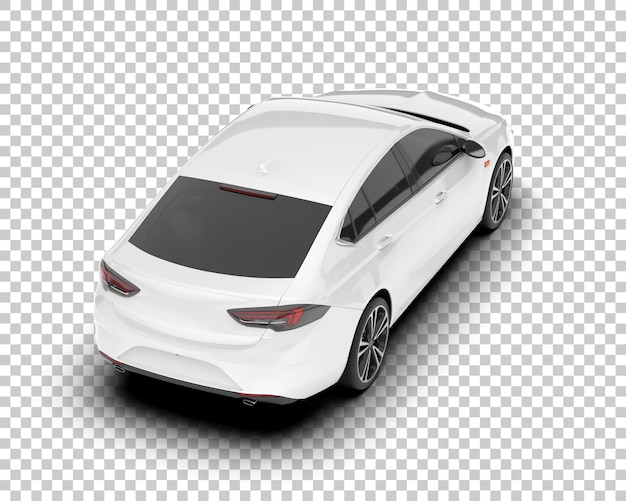 Auto de la ciudad blanco sobre un fondo transparente Ilustración de renderización 3D