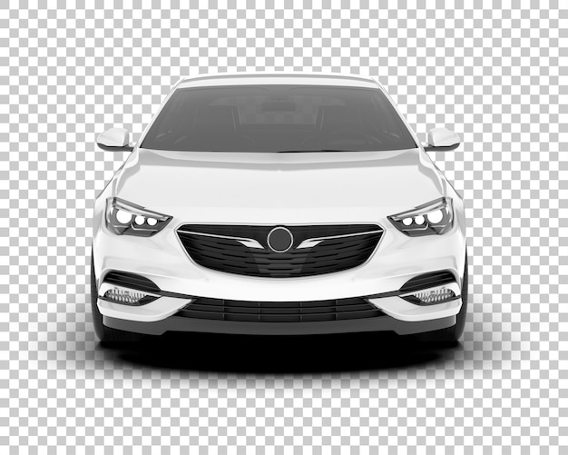 Auto de la ciudad blanco sobre un fondo transparente Ilustración de renderización 3D
