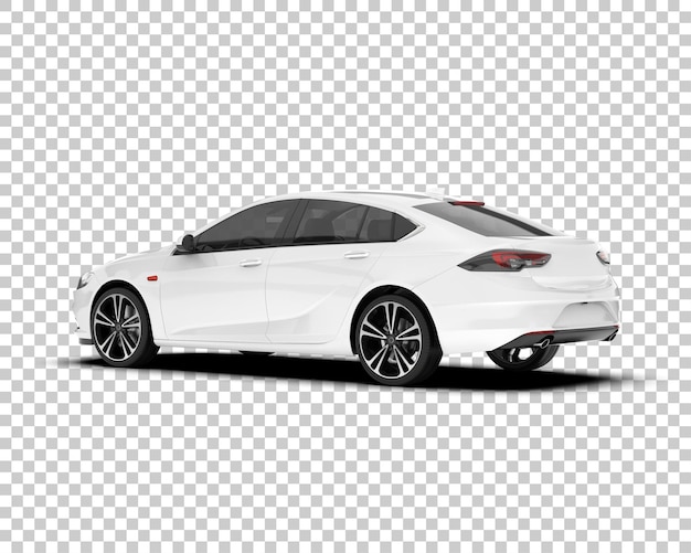 Auto de la ciudad blanco sobre un fondo transparente Ilustración de renderización 3D