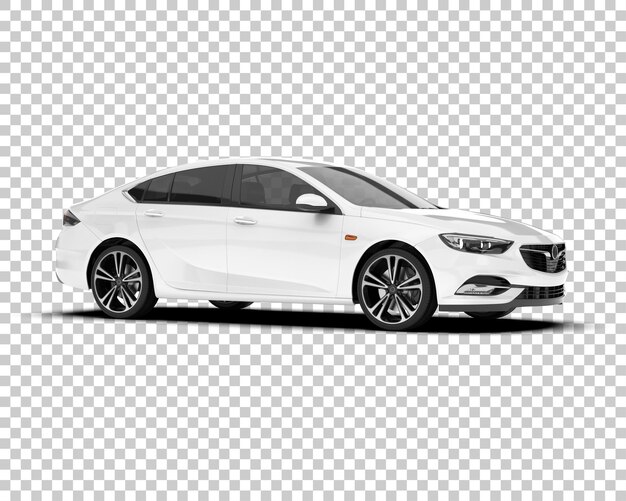 Auto de la ciudad blanco sobre un fondo transparente Ilustración de renderización 3D