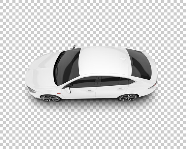 Auto de la ciudad blanco sobre un fondo transparente Ilustración de renderización 3D