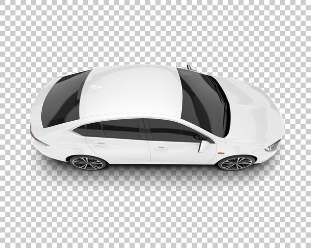 Auto de la ciudad blanco sobre un fondo transparente Ilustración de renderización 3D