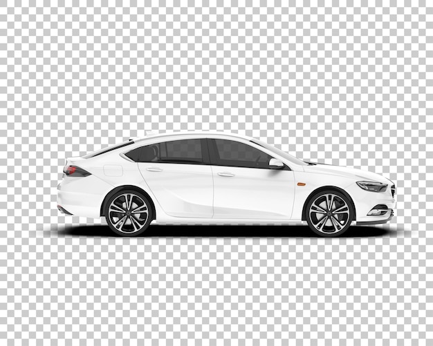 Auto de la ciudad blanco sobre un fondo transparente Ilustración de renderización 3D