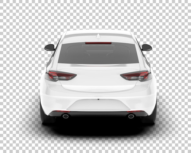 Auto de la ciudad blanco sobre un fondo transparente Ilustración de renderización 3D