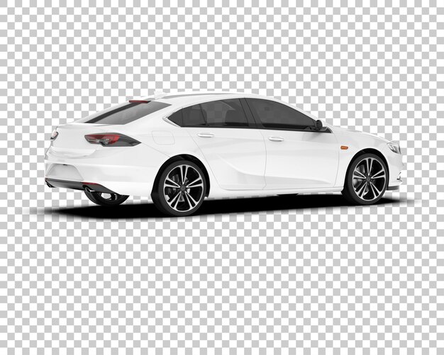 Auto de la ciudad blanco sobre un fondo transparente Ilustración de renderización 3D