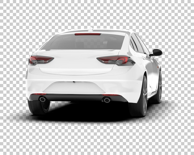 Auto de la ciudad blanco sobre un fondo transparente Ilustración de renderización 3D