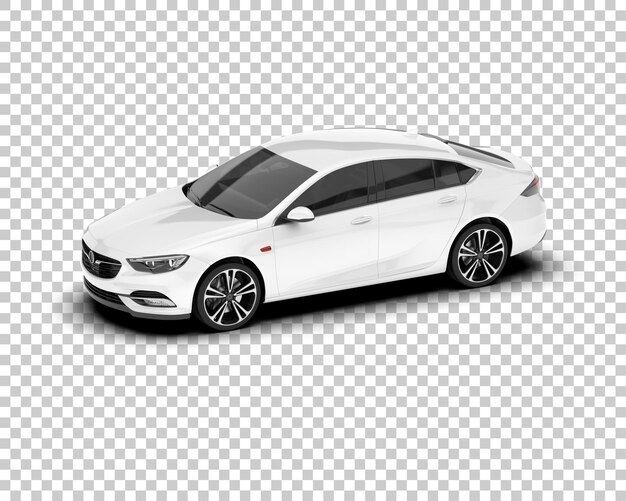 Auto de la ciudad blanco sobre un fondo transparente Ilustración de renderización 3D