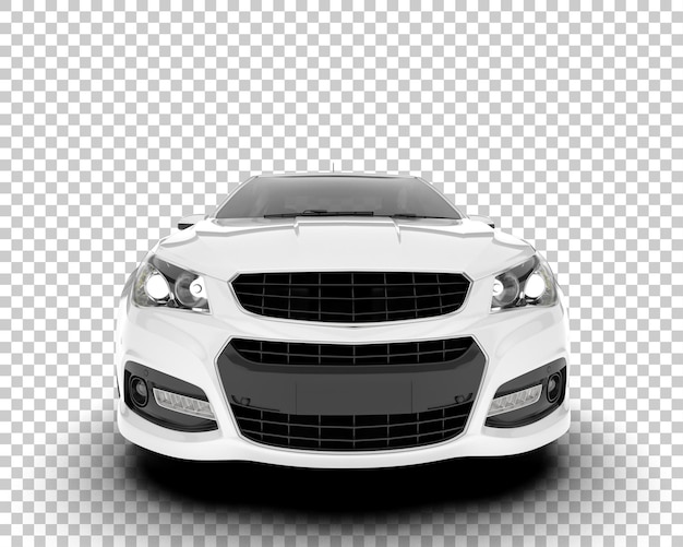 Auto de la ciudad blanco sobre un fondo transparente Ilustración de renderización 3D
