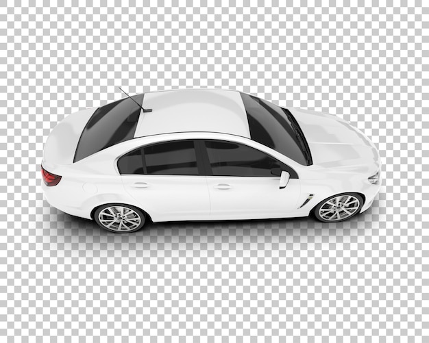 Auto de la ciudad blanco sobre un fondo transparente Ilustración de renderización 3D