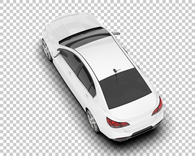 Auto de la ciudad blanco sobre un fondo transparente Ilustración de renderización 3D
