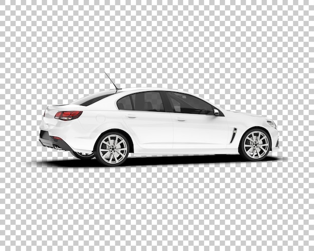 Auto de la ciudad blanco sobre un fondo transparente Ilustración de renderización 3D