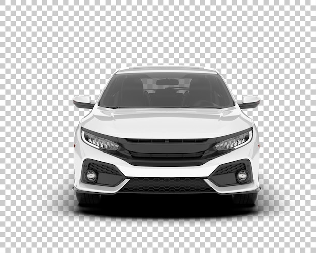 Auto de la ciudad blanco sobre un fondo transparente Ilustración de renderización 3D