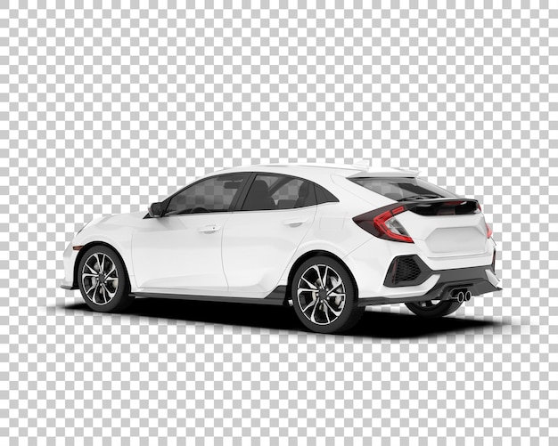 Auto de la ciudad blanco sobre un fondo transparente Ilustración de renderización 3D