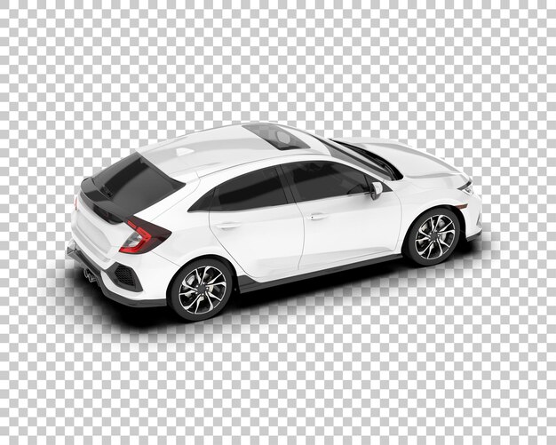 Auto de la ciudad blanco sobre un fondo transparente Ilustración de renderización 3D