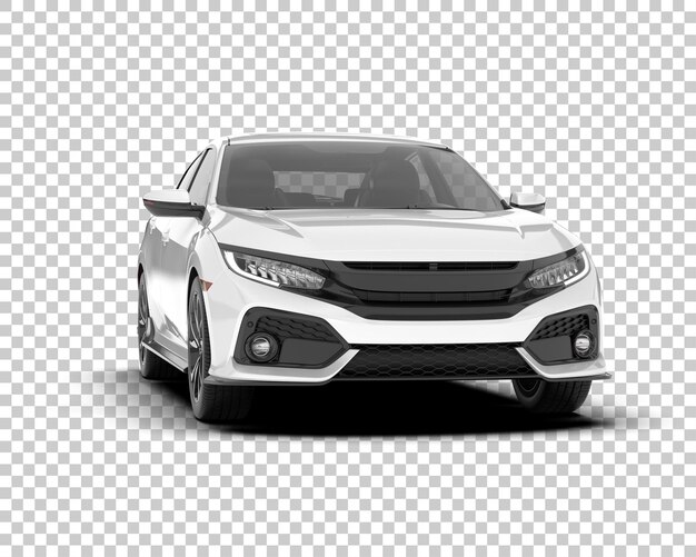 Auto de la ciudad blanco sobre un fondo transparente Ilustración de renderización 3D