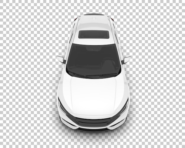 Auto de la ciudad blanco sobre un fondo transparente Ilustración de renderización 3D