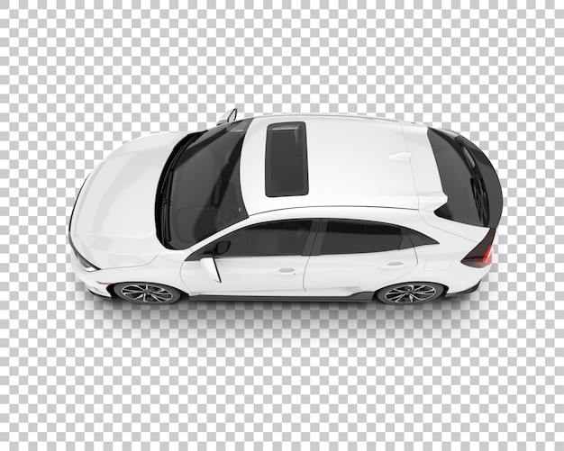 Auto de la ciudad blanco sobre un fondo transparente Ilustración de renderización 3D