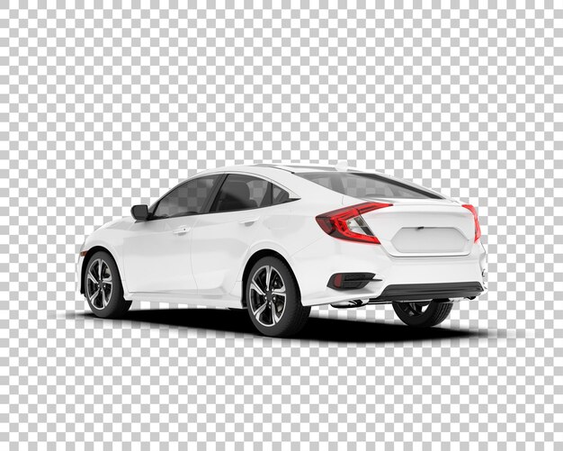 Auto de la ciudad blanco sobre un fondo transparente Ilustración de renderización 3D