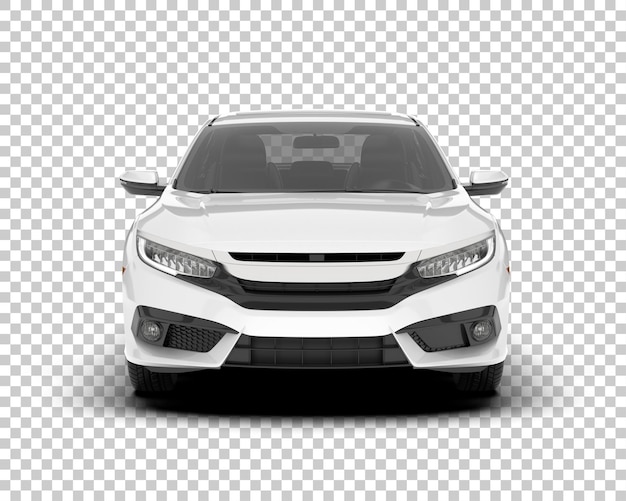 Auto de la ciudad blanco sobre un fondo transparente Ilustración de renderización 3D