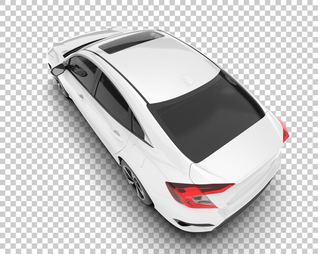 Auto de la ciudad blanco sobre un fondo transparente Ilustración de renderización 3D