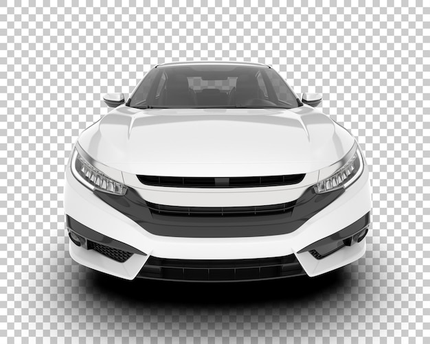 Auto de la ciudad blanco sobre un fondo transparente Ilustración de renderización 3D